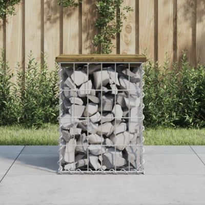 vidaXL Banc de jardin design gabion 33x31x42 cm bois de pin imprégné 834328
