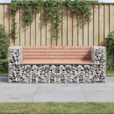 vidaXL Banc de jardin design gabion 184x71x65,5 cm bois massif douglas 3196237