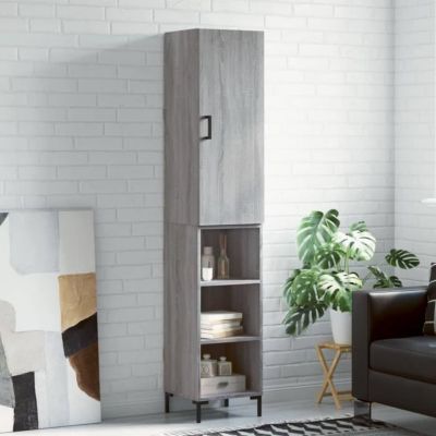 vidaXL Buffet haut Sonoma gris 34,5x34x180 cm Bois d'ingénierie 3198983