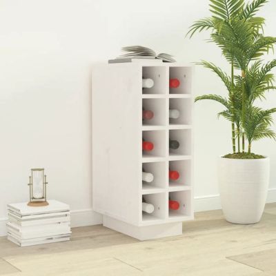 vidaXL Armoire à vin Blanc 23x34x61 cm Bois de pin massif 820972