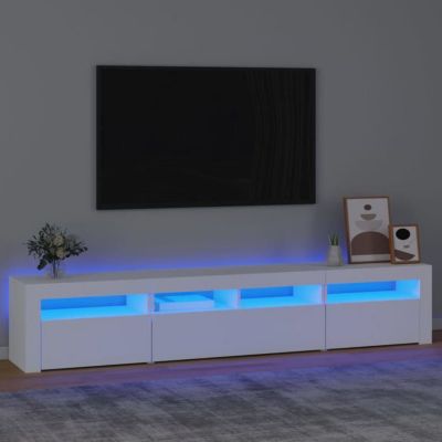 vidaXL Meuble TV avec Lumières LED Centre de Divertissement Rangement Meuble Média Meuble de Salon Salle de Séjour Maison 3152730
