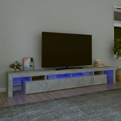 vidaXL Meuble TV avec Lumières LED Centre de Divertissement Rangement Meuble Média Meuble de Salon Salle de Séjour Maison 3152781