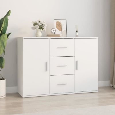 vidaXL Buffet blanc 91x29,5x65 cm bois d'ingénierie 823342