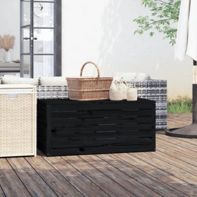 vidaXL Boîte de jardin noir 101x50,5x46,5 cm bois massif de pin 823952