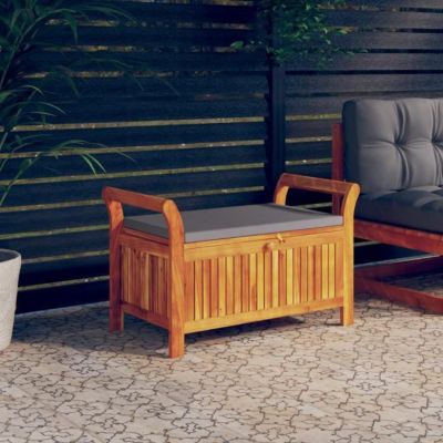 vidaXL Banc de rangement de jardin avec coussin 91 cm Bois d'acacia 319716