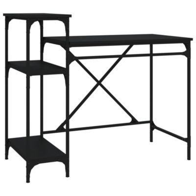 Bureau avec étagères noir 105x50x90 cm bois d'ingénierie et fer vidaXL