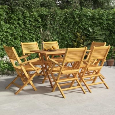 vidaXL Chaises de jardin pliantes 6 pcs 55x62x90 cm bois massif teck 3155068