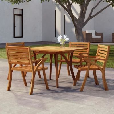 Vidaxl Table de jardin 110x110x75 cm Bois d'acacia Marron - vue 2
