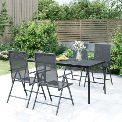 Vidaxl Table de jardin anthracite 165x80x72 cm Treillis dacier 362734 Gris - vue 3