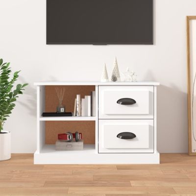 vidaXL Meuble TV blanc 73x35,5x47,5 cm bois d'ingénierie 816168