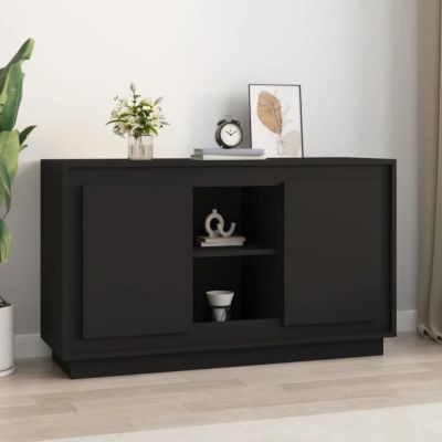vidaXL Buffet Noir 102x35x60 cm bois d'ingénierie 831878