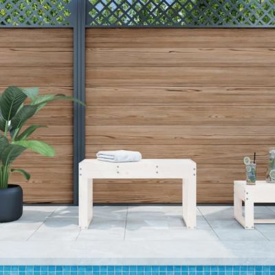 vidaXL Banc de jardin blanc 80x38x45 cm bois massif de pin 825087