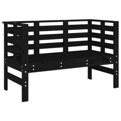 Banc de jardin noir 111,5x53x71 cm bois massif de pin vidaXL