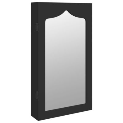 Armoire à bijoux avec miroir murale noir 37,5x10x67 cm vidaXL