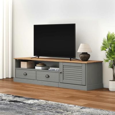 Vidaxl Meuble TV VIGO - Gris 156x40x40 cm