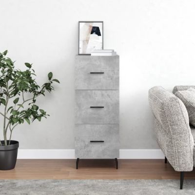 vidaXL Buffet Gris béton 34,5x34x90 cm Bois d'ingénierie 828624