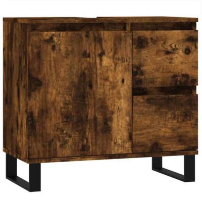 Armoire de bain chêne fumé 65x33x60 cm bois d'ingénierie vidaXL
