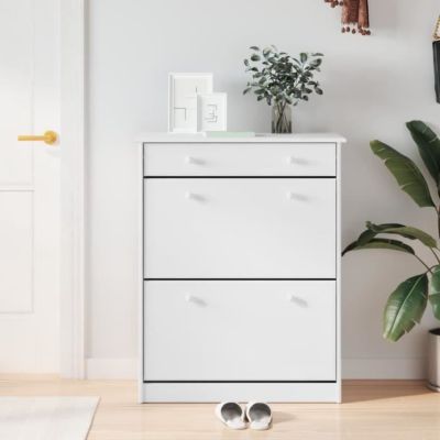 vidaXL Armoire à chaussures ALTA blanc 77x35x96 cm bois massif de pin 353924