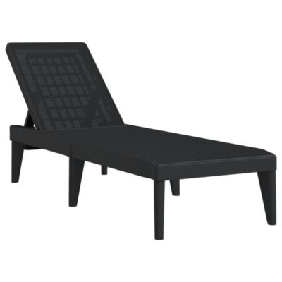 Vidaxl Chaise longue anthracite 186x60x29 cm PP - vue 2
