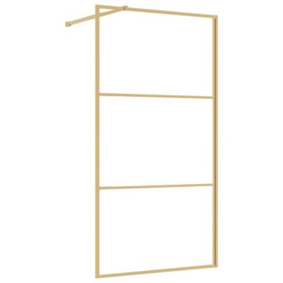 Paroi de douche avec verre ESG transparent doré 115x195 cm vidaXL