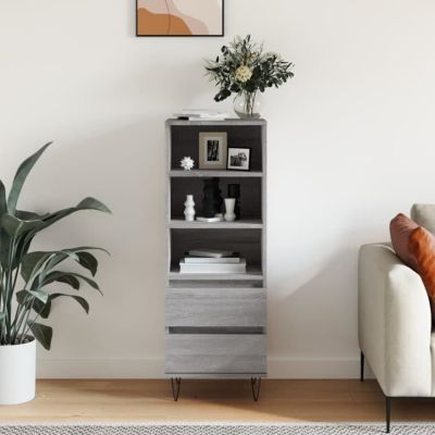 vidaXL Buffet haut Sonoma gris 40x36x110 cm Bois d'ingénierie 831514
