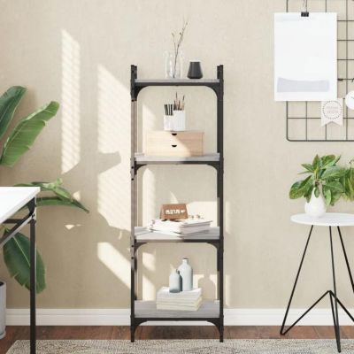 VidaXL Bibliothèque à 4 niveaux sonoma gris 40x30x120 cm 837635