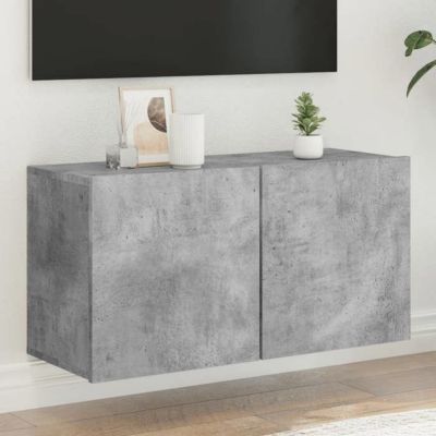 vidaXL Meuble TV mural gris béton 80x30x41 cm 836958