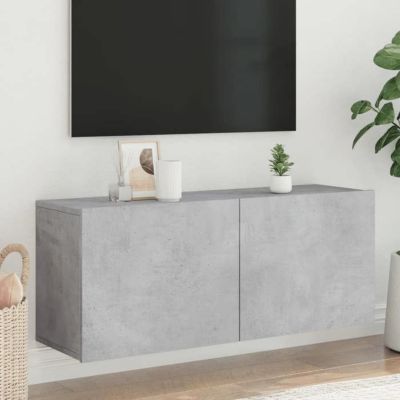 vidaXL Meuble TV mural gris béton 100x30x41 cm 836969