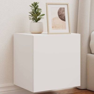 Vidaxl Meuble TV mural LED Blanc - vue 2