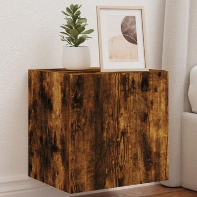 Vidaxl Meuble TV Mural avec Lumières LED, Armoire de Télévision Suspendue avec Rangement - vue 2