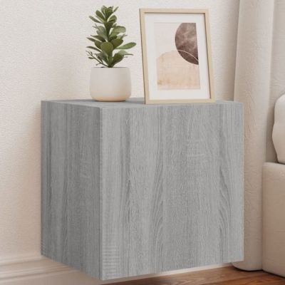 Vidaxl Meuble TV mural LED - Sonoma Gris - vue 2