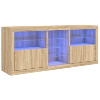 Vidaxl Buffet avec LED Chêne Sonoma 181,5x37x67