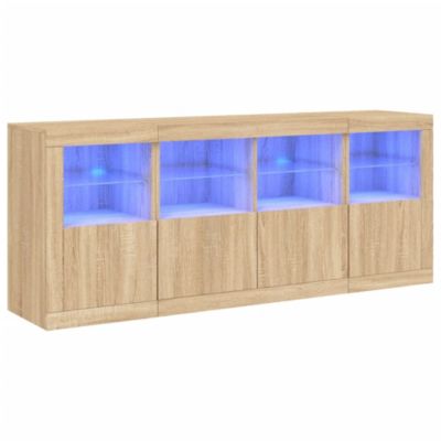 Buffet avec lumières LED chêne sonoma 163x37x67 cm vidaXL