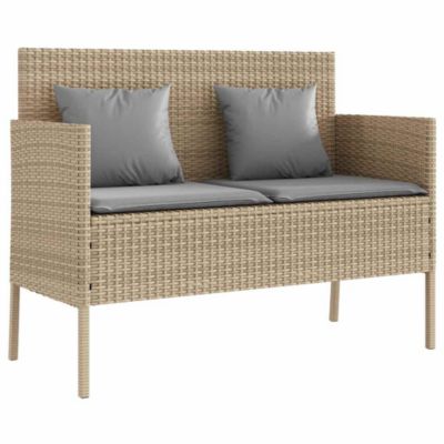 Vidaxl Banc de jardin avec rangement - 113 cm Beige - vue 2