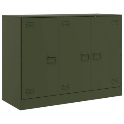 Buffet vert olive 99x39x73 cm acier vidaXL