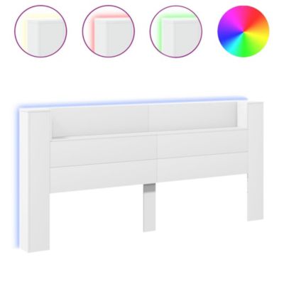 Armoire tête de lit avec LED blanc 220x16,5x103,5 cm vidaXL