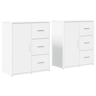 Vidaxl Buffets - 2 pcs Blanc 60x31x70 cm Bois d'ingénierie - vue 2