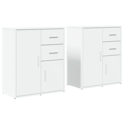 Buffets 2 pcs blanc 60x31x70 cm bois d'ingénierie vidaXL