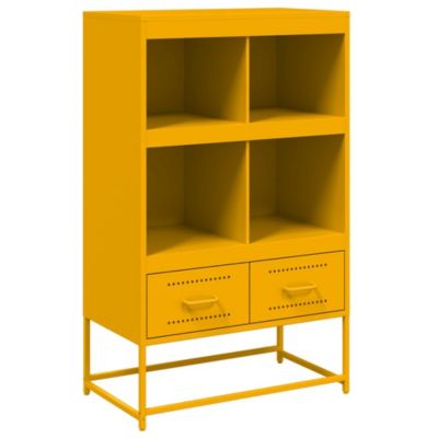 Vidaxl Buffet haut jaune moutarde 68x39x111,5