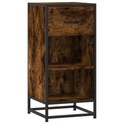 Buffet chêne fumé 35,5x35x76 cm bois d'ingénierie et métal vidaXL