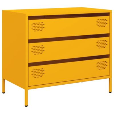 Buffet jaune moutarde 68x39x58,5 cm acier laminé à froid vidaXL