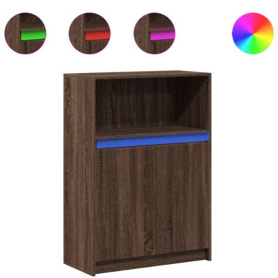 Buffet avec LED chêne marron 72x34x100 cm bois d'ingénierie vidaXL