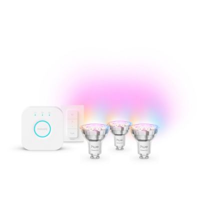 Kit de démarrage PHILIPS HUE Lumière et colorée ambiance 1 Bridge + 3 spots LED GU10 + 1 dimmer switch - vue 2