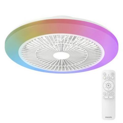 Philips Amigo Ventilateur de plafond LED 40 W avec télécommande - éclairage RVB intégré.