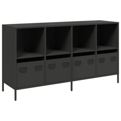 Buffet noir 135x39x73,5 cm acier laminé à froid vidaXL