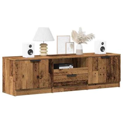vidaXL Meuble TV vieux bois 140x35x40 cm bois d'ingénierie, banc TV, meuble hifi, centre de divertissement, buffet TV, 856850