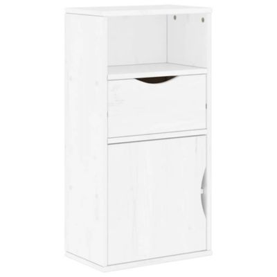 Armoire latérale tiroir ODDA blanc 40x24x79 cm bois massif pin vidaXL