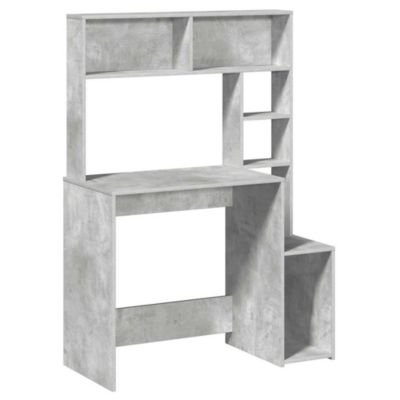 Bureau avec étagères gris béton 100x45x140 cm bois d'ingénierie vidaXL
