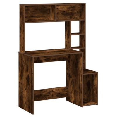 Bureau avec étagères chêne fumé 100x45x140 cm bois d'ingénierie vidaXL