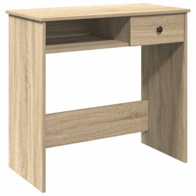 Vidaxl Bureau blanc chêne sonoma Marron - vue 4